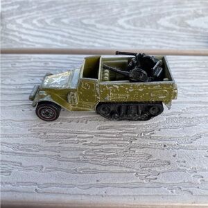 Vintage Hot Wheels Redline U.S. Army Gun Bucket 1974 Olive Green Hong Kong